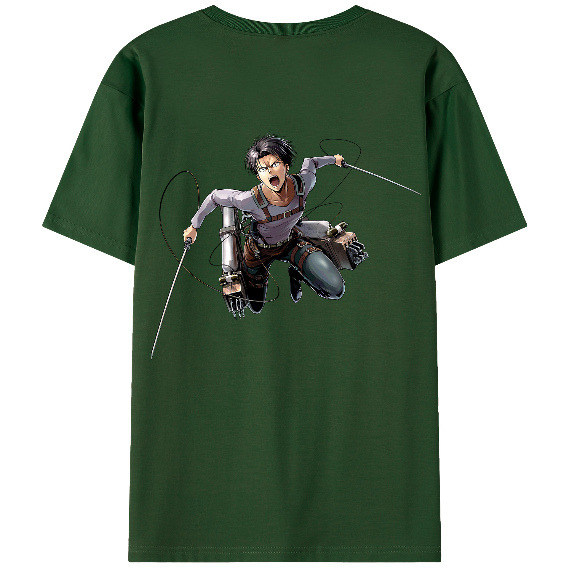 （画像用） 進撃の巨人 リヴァイ·アッカーマン Attack on Titan Levi Ackerman 綿100％半袖Tシャツ（背面プリント）